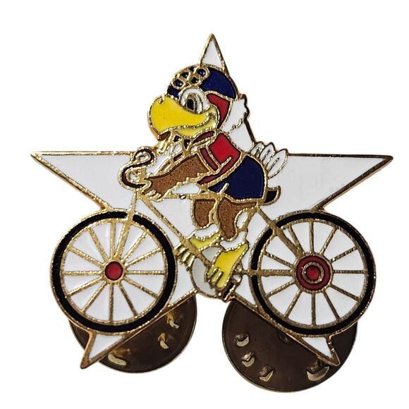 1984 Las Angeles Olympic Game Pin Cycling - Picture 1 of 2